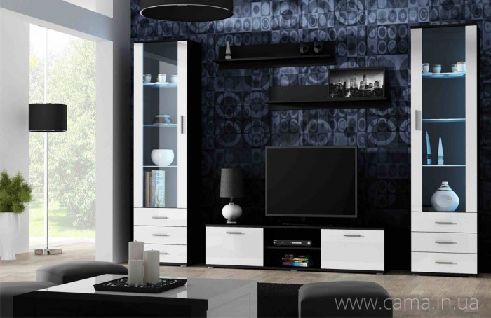 Гостиная Soho 4 черный/белый глянец Гостиная Soho 4 черный/белый глянец