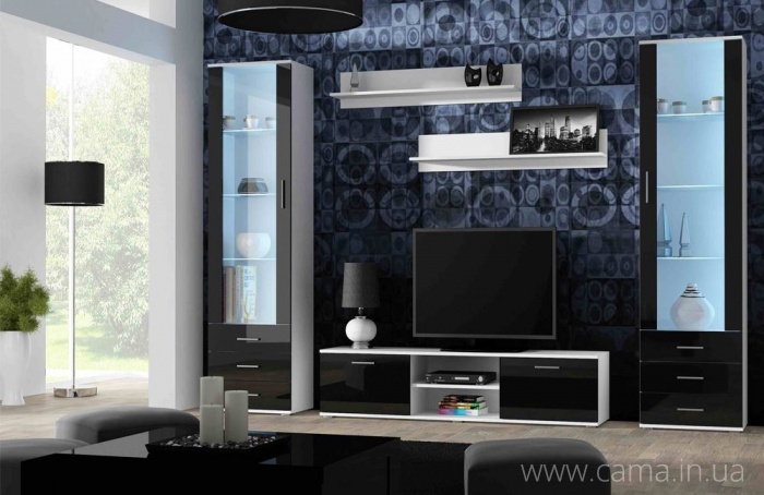 Гостиная Soho 4 белый/черный глянец Гостиная Soho 4 белый/черный глянец