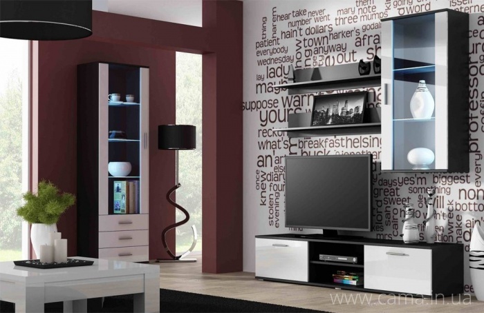 Гостиная Soho 6 черный/белый глянец Гостиная Soho 6 черный/белый глянец