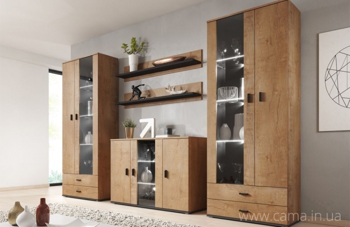 Гостиная Soho 10 дуб Лефкас/черный