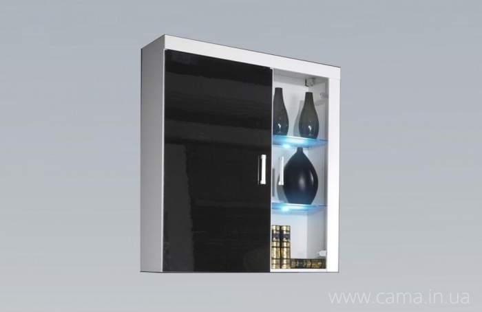 Витрина навесная Samba черный глянец Витрина навесная Samba черный глянец