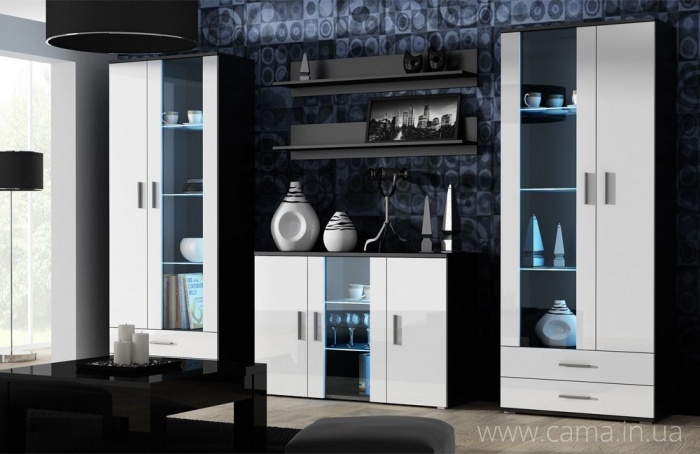 Гостиная Soho 10 черный/белый глянец