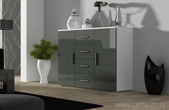 Комод Soho (Uni) белый/серый глянец