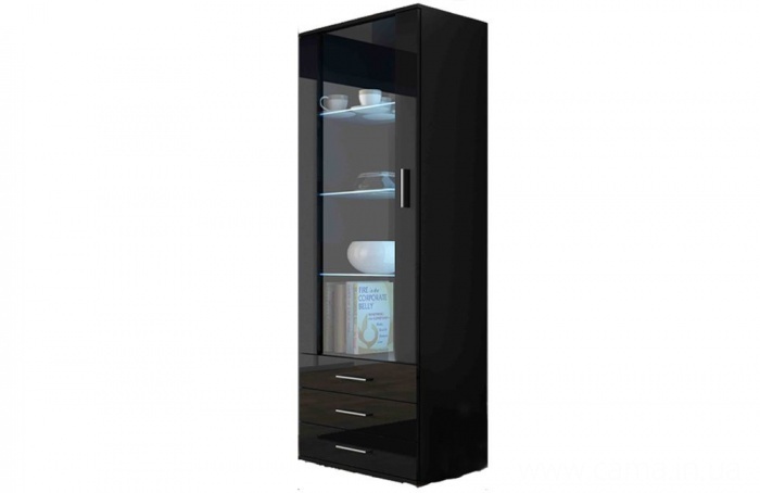 Витрина высокая Soho черный/черный глянец