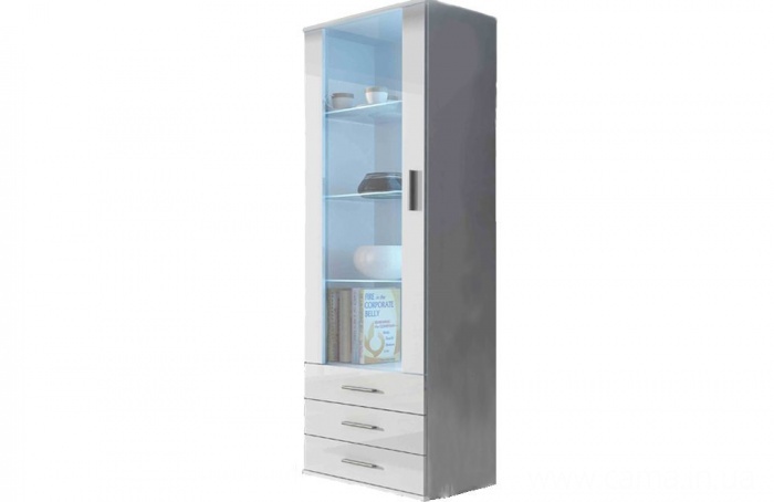 Витрина высокая Soho белый/белый глянец