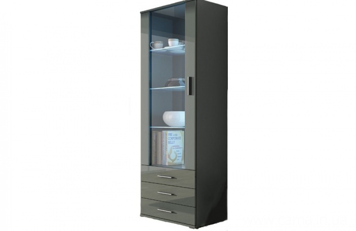Витрина высокая Soho серый/серый глянец