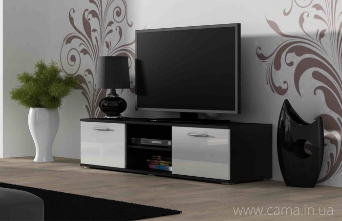 Тумба Тв Soho 140 черный/белый глянец