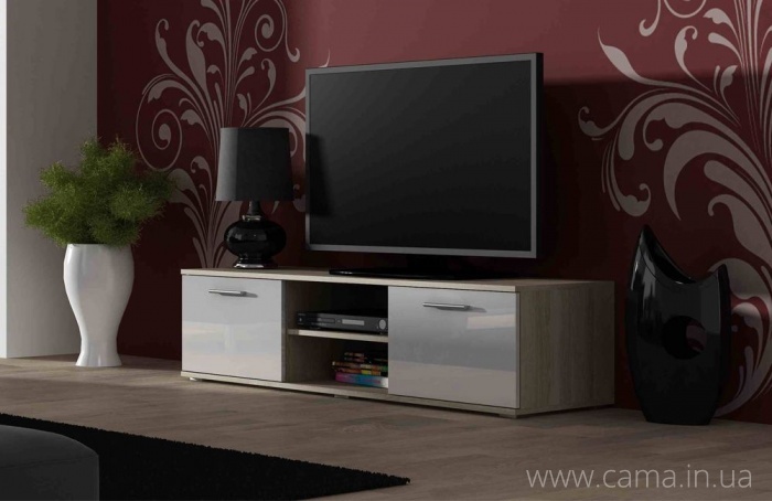 Тумба Тв Soho 140 дуб сонома/белый глянец