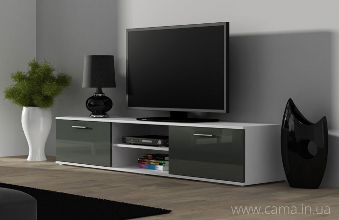 Тумба Тв Soho 180 белый/серый глянец