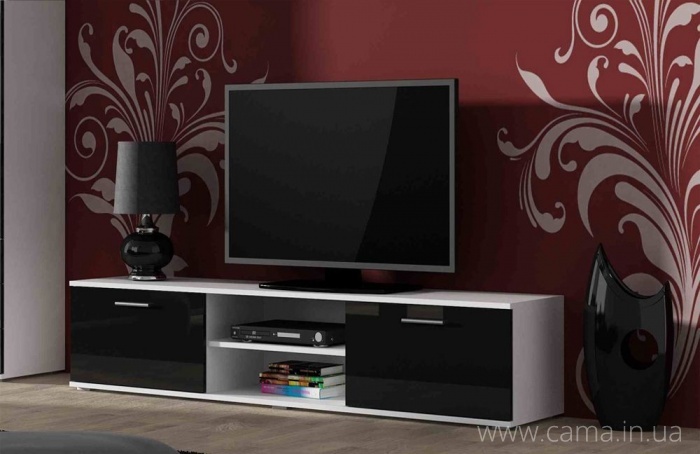 Тумба Тв Soho 180 белый/черный глянец