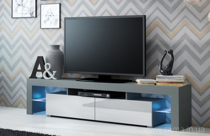 Тумба ТВ Solo - серый/белый глянец Тумба ТВ Solo - серый/белый глянец
