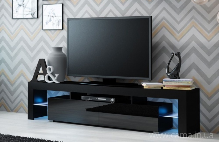 Тумба ТВ Solo - черный/черный глянец Тумба ТВ Solo - черный/черный глянец
