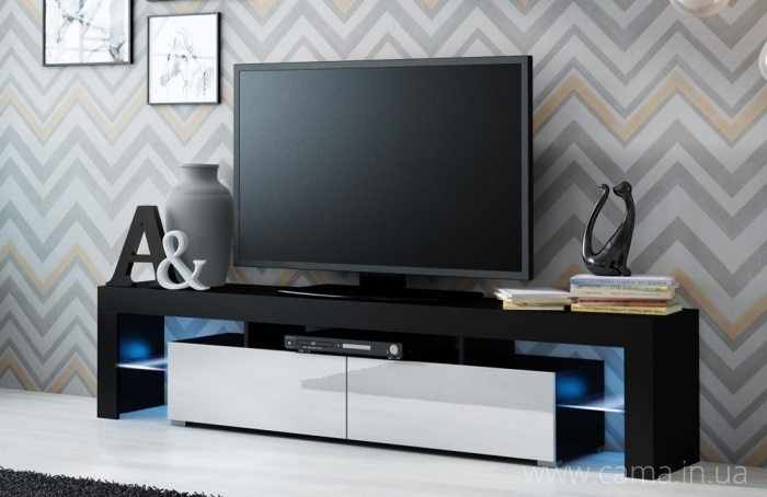 Тумба ТВ Solo - черный/белый глянец Тумба ТВ Solo - черный/белый глянец
