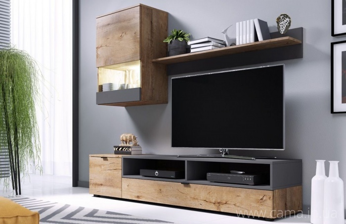 Гостиная Pat дуб Лефкас/Серый Гостиная Pat дуб Лефкас/Серый