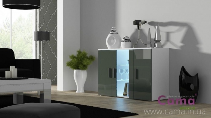 Комод Soho S7 белый/серый глянец Комод Soho S7 белый/серый глянец