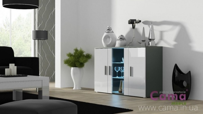 Комод Soho S7 серый/белый глянец Комод Soho S7 серый/белый глянец