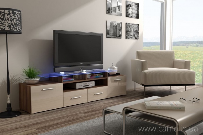 Комод Evora слива/кремовый глянец Комод Evora слива/кремовый глянец