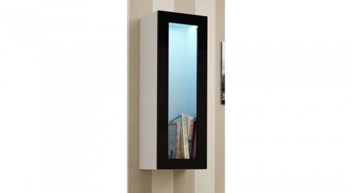 Витрина навесная Vigo 90 белый/черный глянец Витрина навесная Vigo 90 белый/черный глянец