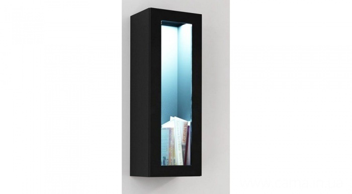 Витрина навесная Vigo 90 черный/черный глянец Витрина навесная Vigo 90 черный/черный глянец