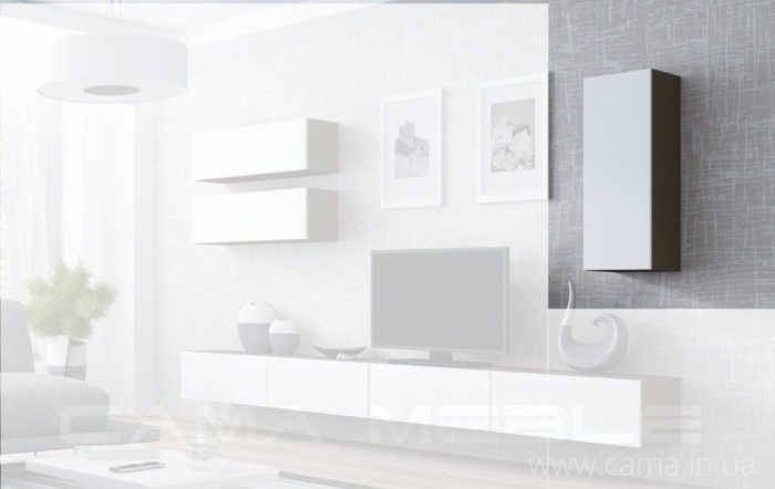 Пенал навесной Vigo 90 латте/белый глянец