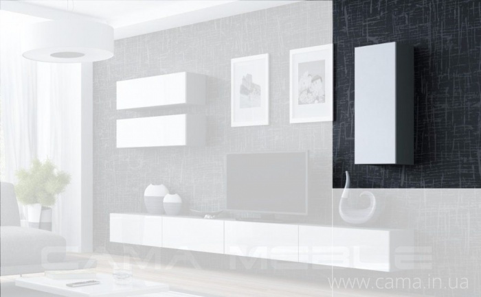 Пенал навесной Vigo 90 серый/белый глянец